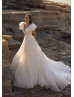 V Neck Ivory Organza Sexy Wedding Dress